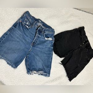 2 pairs old navy sky hi shorts (blue & black) size 2